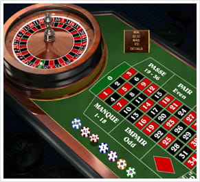 Abbildung des Spieltisches vom französischen Roulette