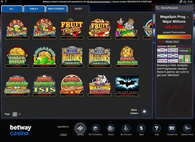 So sieht die Auswahl der Jackpot Spielautomaten in der Download Software von Microgaming aus