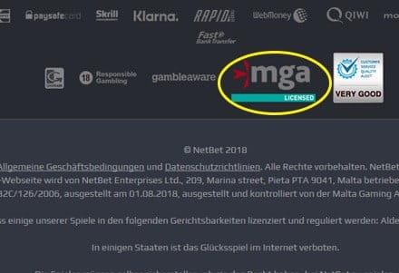 Vorschaubild des Lizenzeintrags von Netbet bei der Malta Gaming Authority