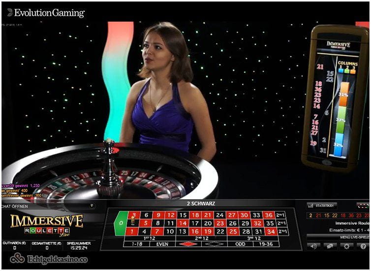 Immersive roulette live casino